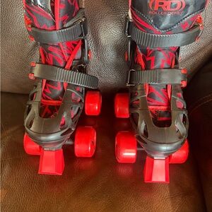 Red and Black Kids Roller Skates